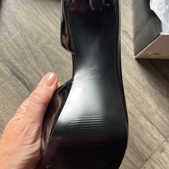 Nine West black patent open toe heels- 7.5 NIB!! - Picture 4 of 4